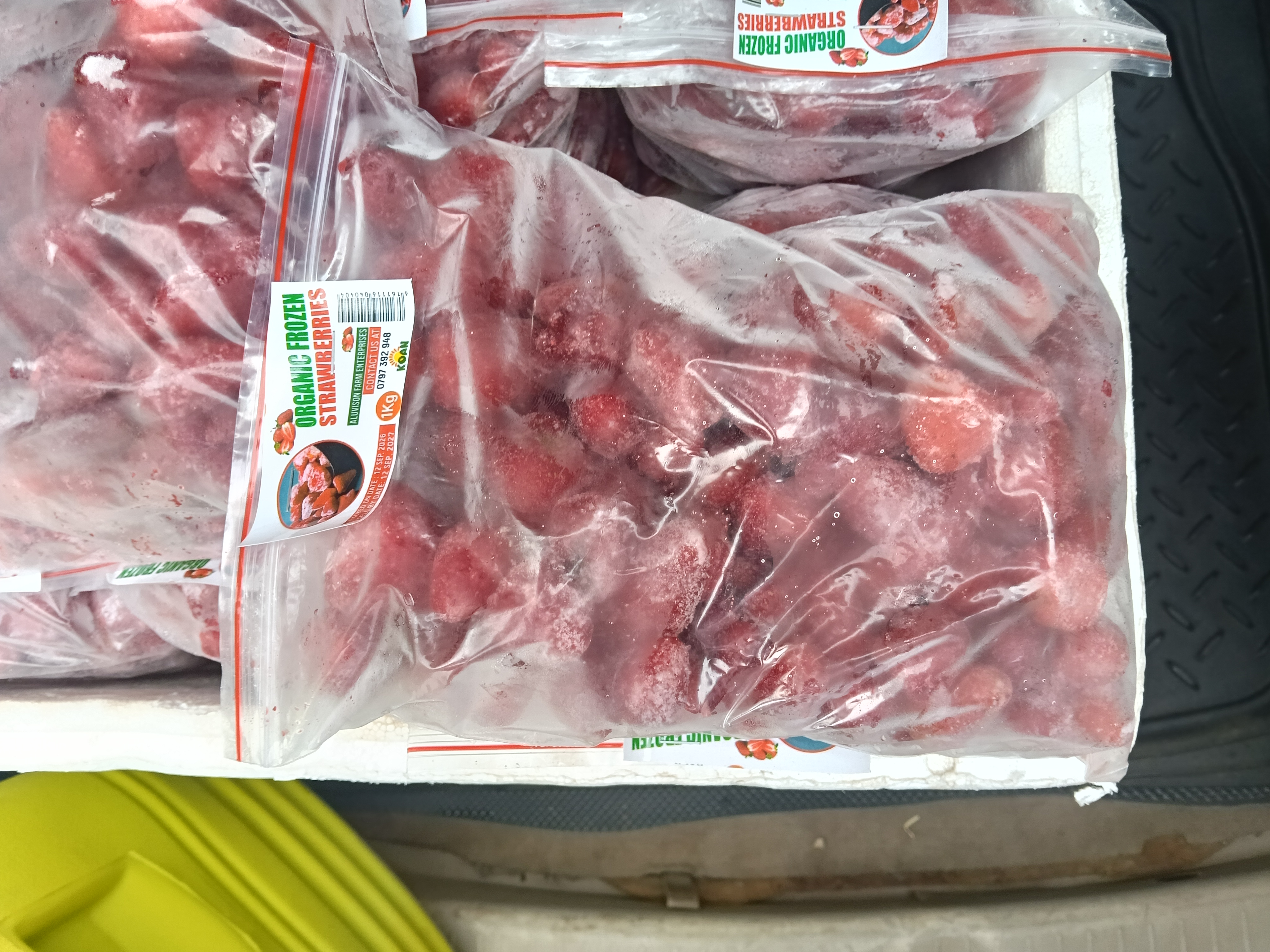 Packaged Aluvison frozen strawberries